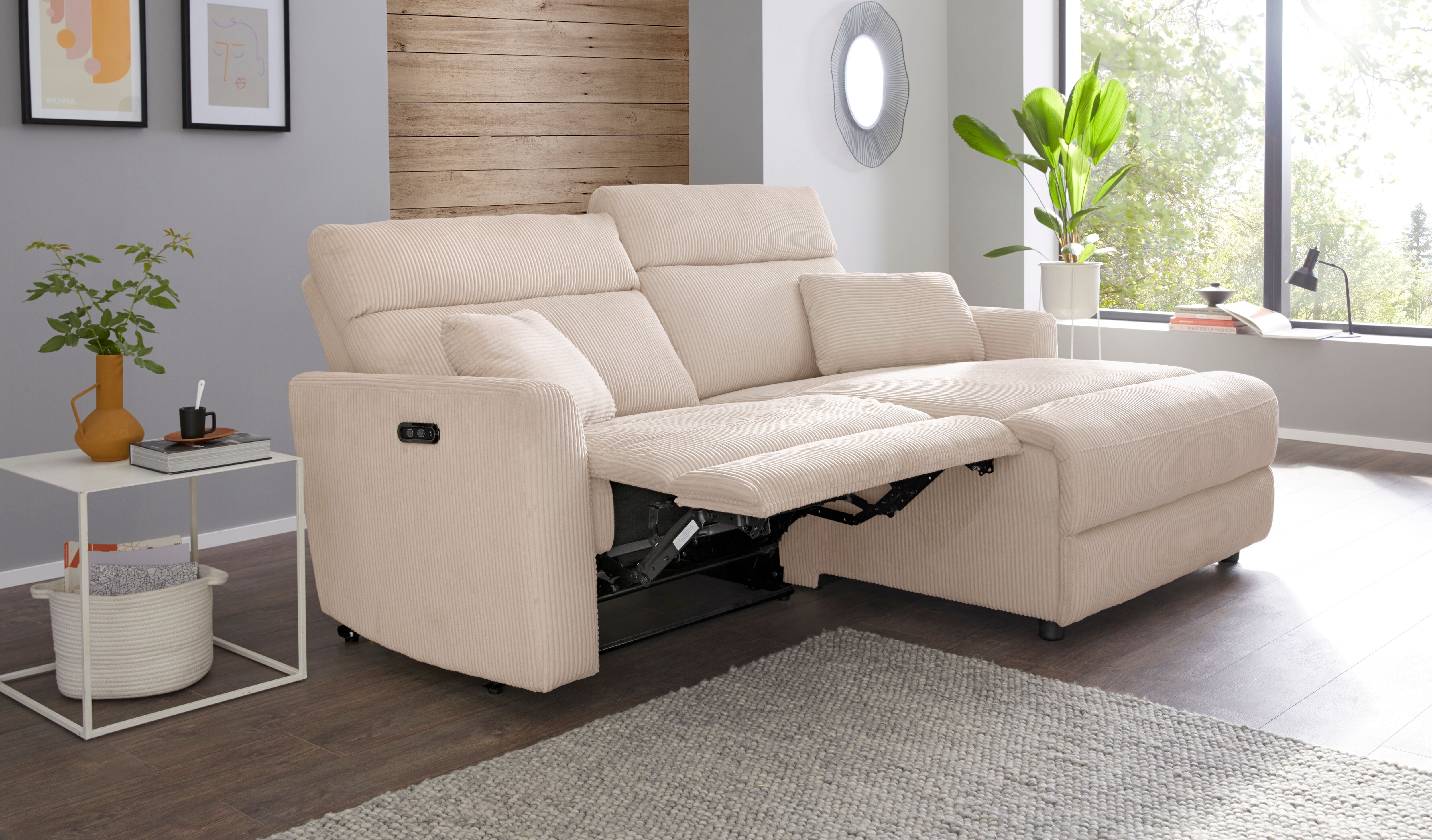 OTTO home "JENNA L-Form, 209cm - OTTO. Verlässliche Qualität." manuelle o. elektrische Relaxfunktion, USB A/C, weicher Sitz, Cord.