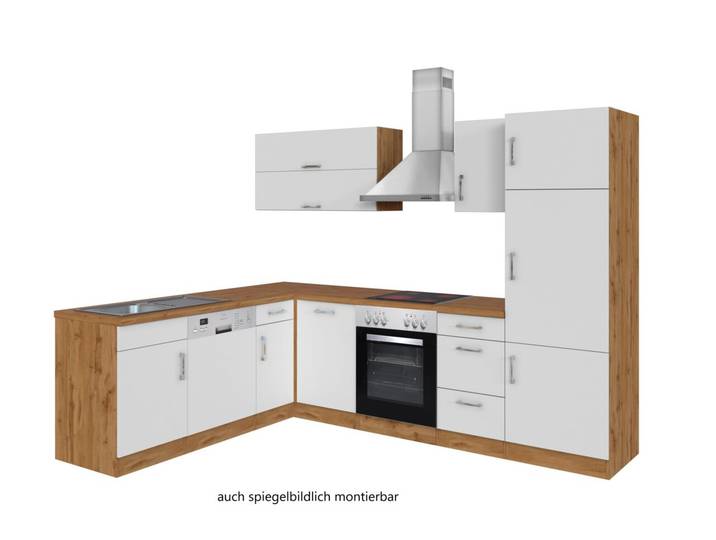 Held Möbel Eck-Küchenzeile SORRENTO, Weiß, Holznachbildung
