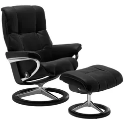 Stressless Sessel mit Hocker Mayfair Signature Leder Schwarz Batick Black M (Medium)