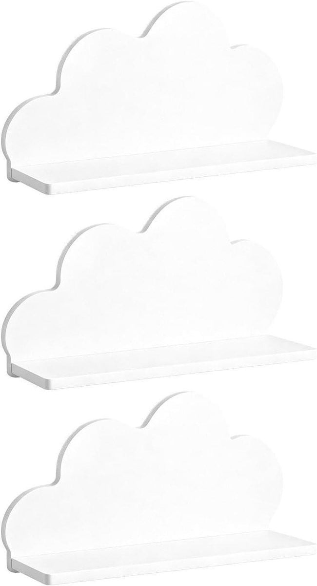 Set van 3 Wolkenplanken Wandrekken Wit voor de Kinderkamer