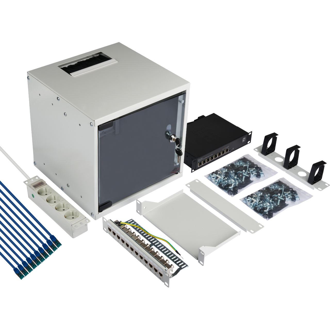 EFB Elektronik 10" Wandgehäuse 6HE Tiefe 300mm 1-teilig RAL7035