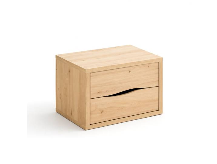 Table de nuit 2 tiroirs bois naturel design moderne