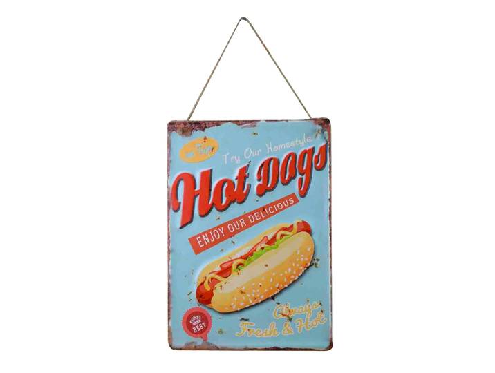 Plaque publicitaire Hot Dogs