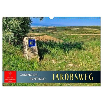 Camino de Santiago - Jakobsweg (Wandkalender 2027 DIN A3 quer), CALVENDO Monatskalender