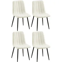 CLP 4er Set Stühle Dijon Stoff - Farbe: creme, Material: Stoff