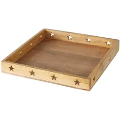Tablett STERNO (BHT 33x4,50x33 cm) - braun - BHT 33x4,50x33 cm