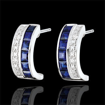 Edenly Creolen - HimmelskÃ¶rper - Sternzeichen - blaue Saphire und Diamanten -