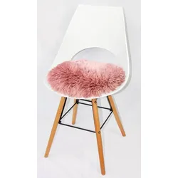 Heitmann Felle Sitzauflage aus Lammfell, rund, Ø ca. 45 cm, Mauve