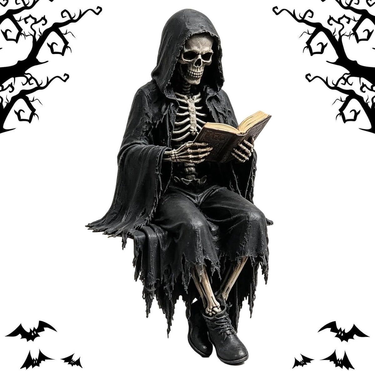 Monnikenfiguur Hars - Gothic Beeld - Zwart - Breedte: 12 cm