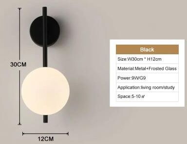 Inspired Living Modern Black Gold LED Wall Sconce With G9 Bulb Luxury Bedroom & Living Room Accent Lighting b Black 9w neutral Light