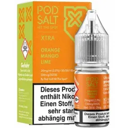Orange Mango Lime NicSalt Liquid by Pod Salt Xtra 10ml / 20mg