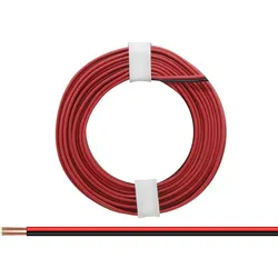 Zwillingslitze isoliert, 2x0,14mm, 5m - Farbe: rot, schwarz