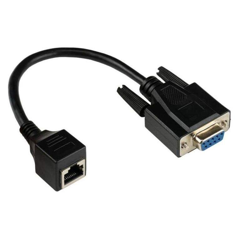 Varia Adapterkabel RJ45 Buchse an RS232 seriell D-SUB 9-Pol Buchse, 1:1, schwarz, 0,1m (0.10 m) (SO-38181)