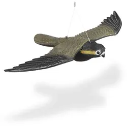 Relaxdays 3 x Raubvogel Attrappe Falke Gelb,Grau,Schwarz