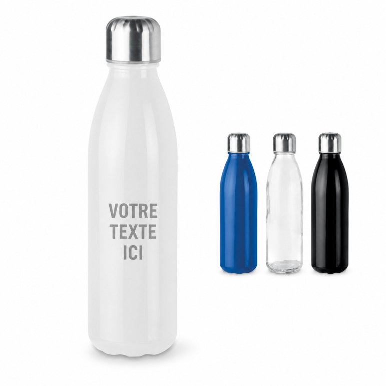Gourde personnalisable en verre ASPEN GLASS verre blanc