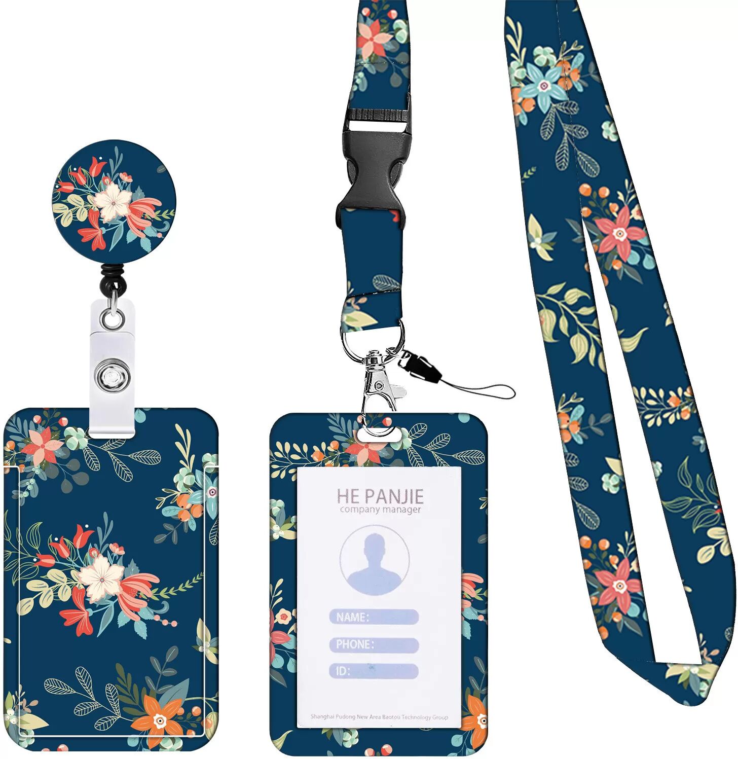 INF Porte-carte d'identité paresseux avec enrouleur de badge rétractable Modèle 12