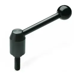 Sicherheits-Spannhebel, Stahl, mit Außengewinde, Einrasten durch Drücken (312-28-M12-20-E)