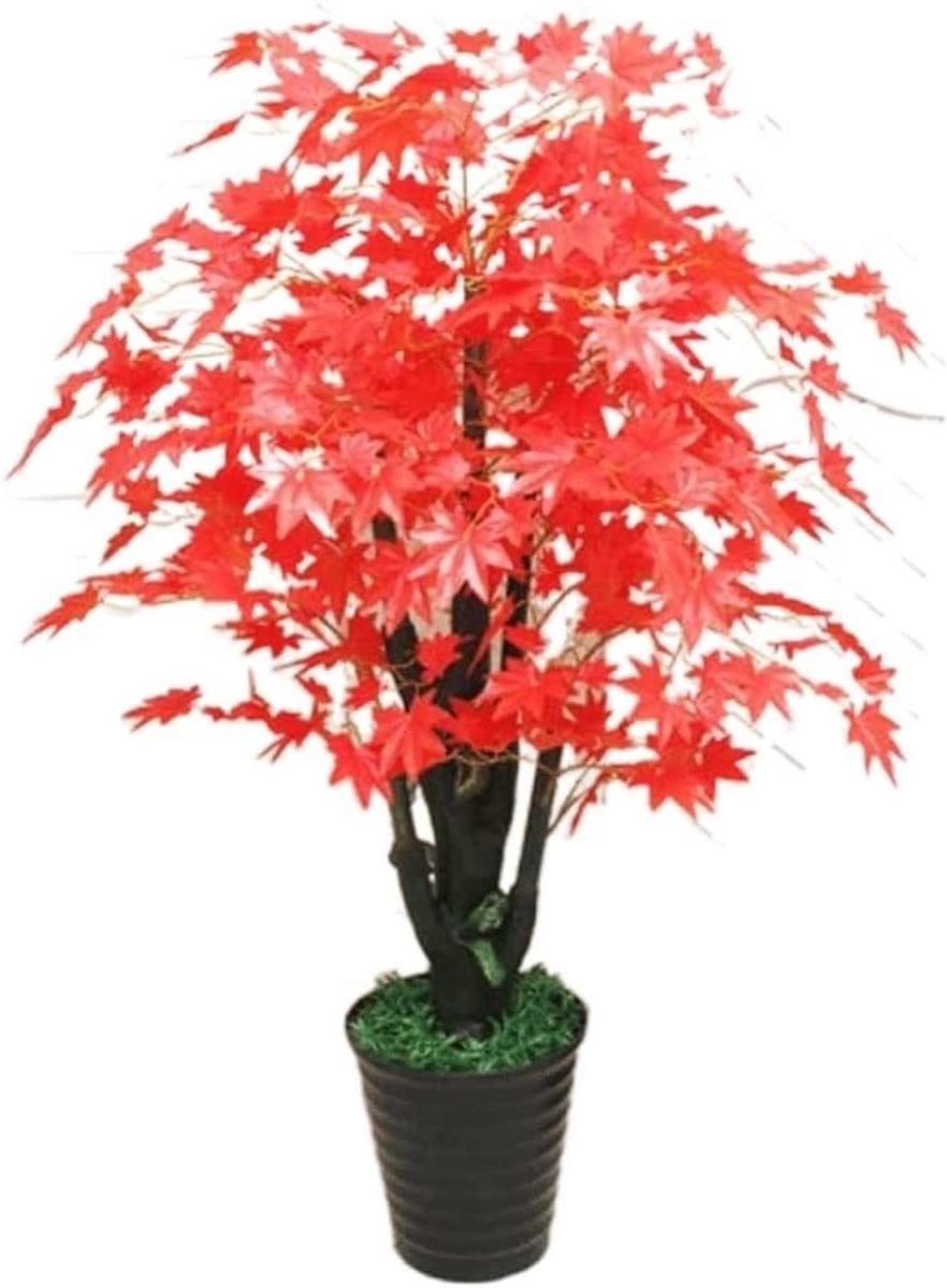 Onderhoudsvrije kunstboom voor binnen decoratie - Rood - Hoogte: 160 cm