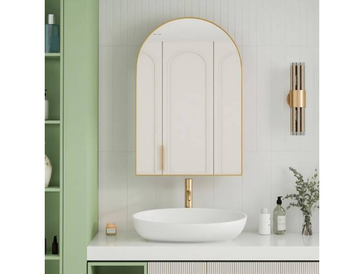 Armoire miroir pour salle de bain, armoire murale ou armoire à pharmacie avec cadre métallique et barre réglable