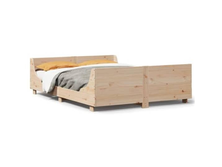 SDWEHBJ Massivholzbett Natur 150x200 cm 33,8 kg aus Kiefernholz mit Kopfteil und Fußteil, Aufbau erforderlich