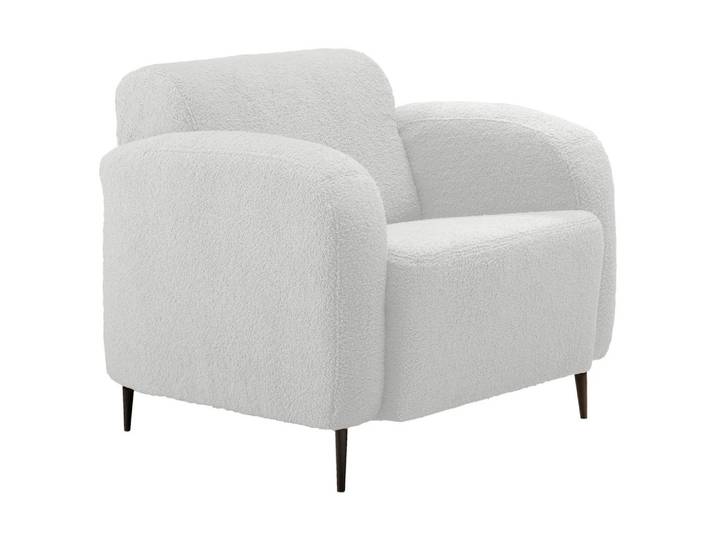 Sessel Marone Weiß Teddystoff