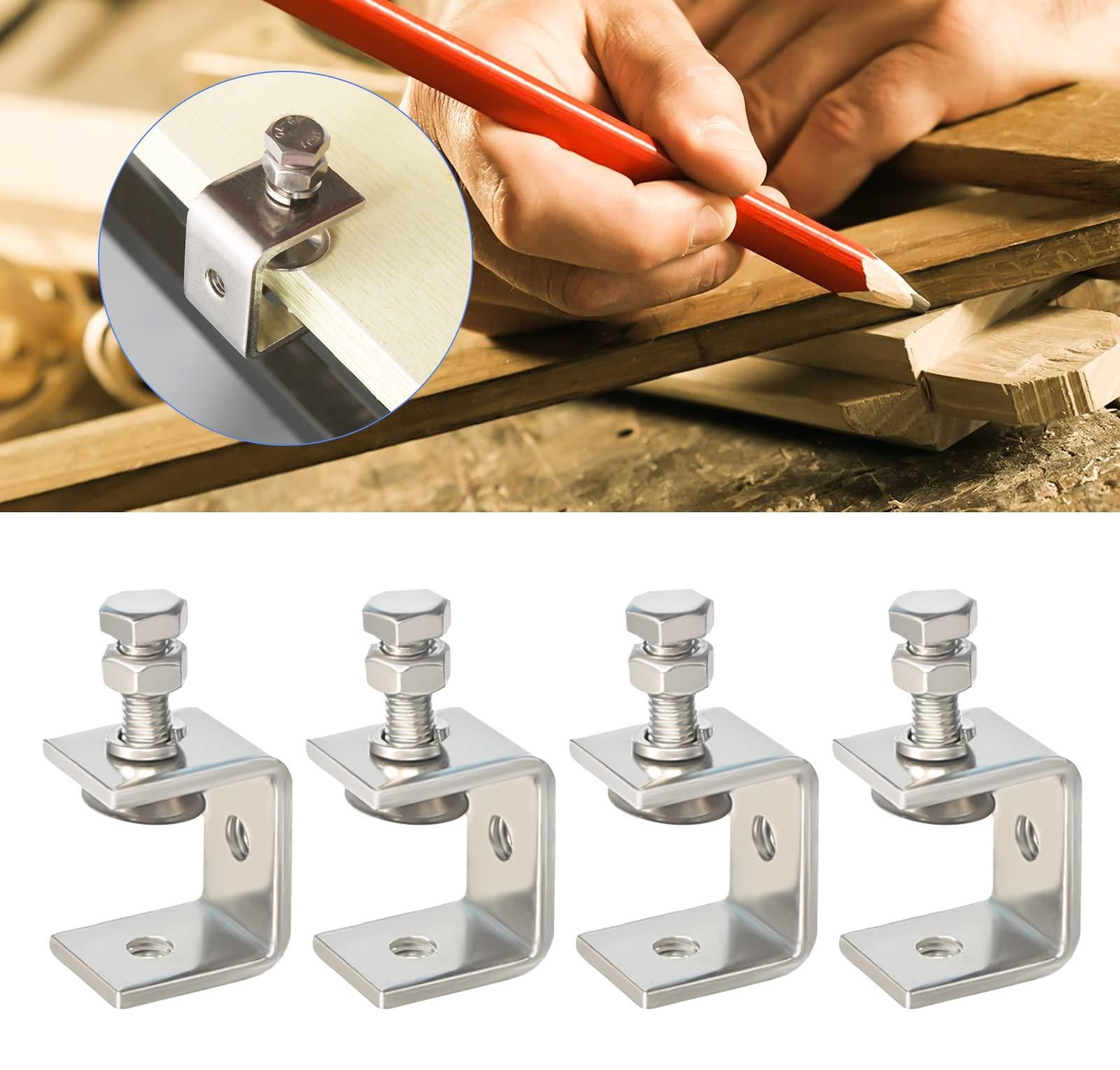Selius Set van 4 Heavy Duty C-klemmen van Roestvrij Staal