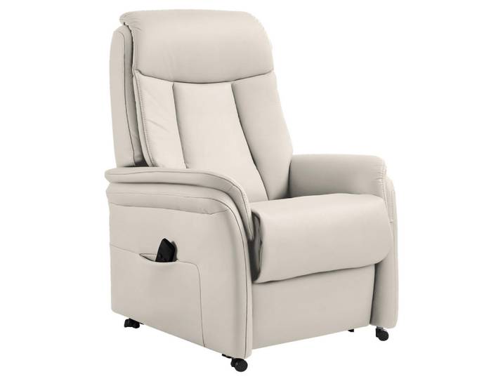 Valdera Fernsehsessel, Beige, Kunststoff, Echtleder, Rindleder, 74x107x84 cm, Goldenes M, Lederauswahl, Stoffauswahl, Relaxfunktion, Aufstehhilfe, Wohnzimmer, Sessel, Fernsehsessel