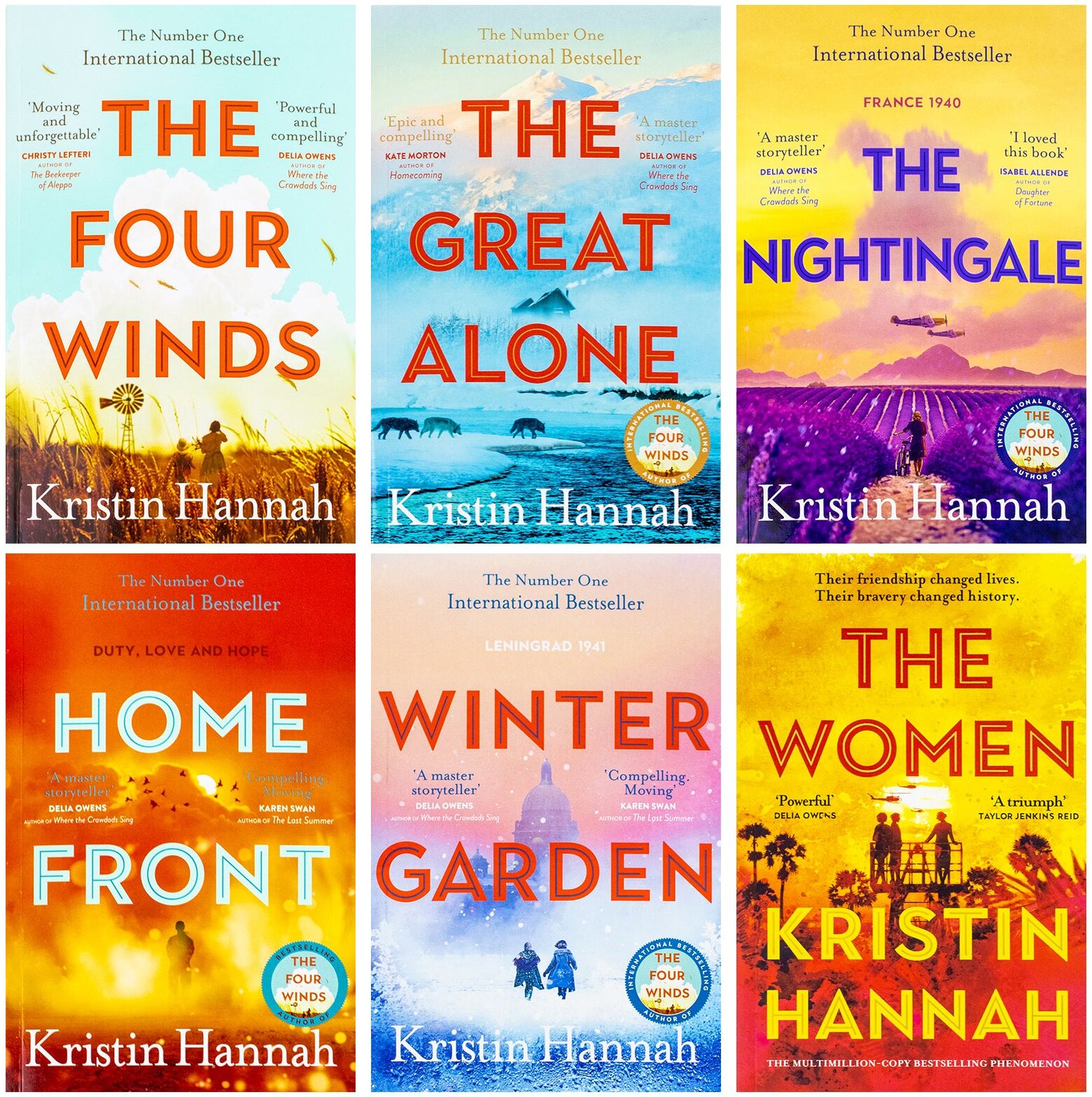 Pan Macmillan Kristin Hannah Collection 6 Books Set (The Nightingale, The Four Winds, The Great Alone, Winter Garden, Home Front and The Women)