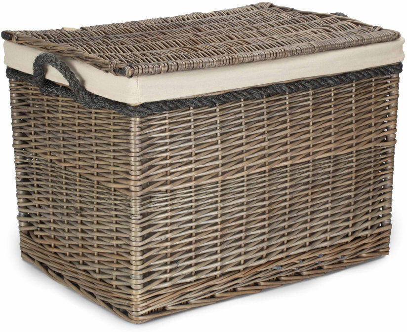 August Grove 23" Wicker Lined Storage Hamper Antique Wash