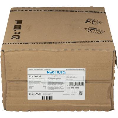 Kochsalzlösung 0,9% Glasfl. 20x100 ml Infusionslösung