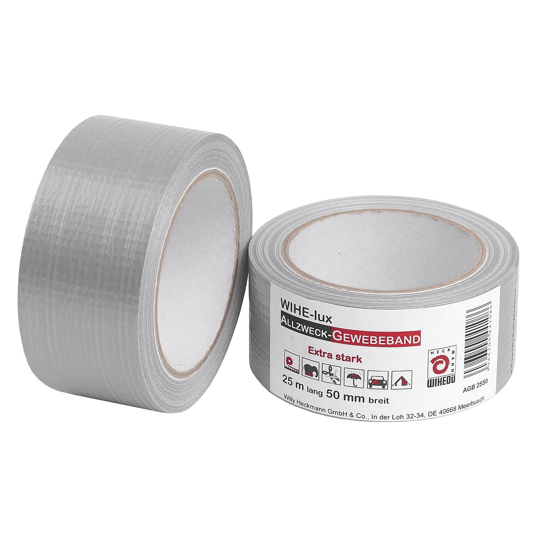 Wihedü Gewebeband silber 25mx50mm (50 mm) (440108)
