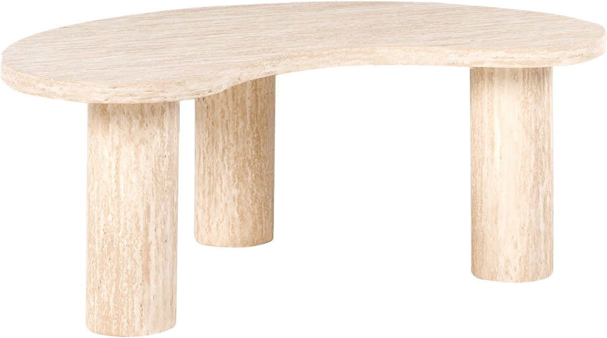 Beliani Salontafel met travertijneffect in beige