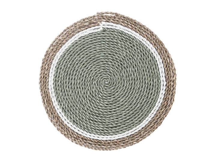 Pack de 6 sets de table ronds en fibres naturelles dans les tons verts