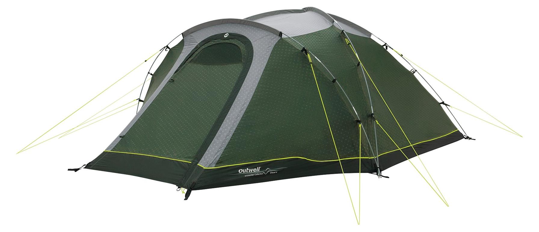 Outwell Cloud 4, Camping, Kuppel-/Iglu-Zelt, 0 Person(en), Bodenwischlappen, 6,3 kg, Grün