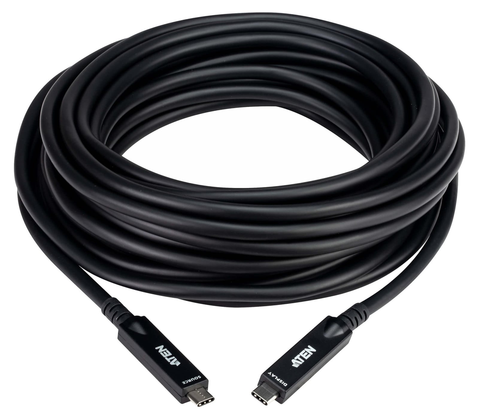 ATEN UE3410F actieve optische Ultra HD-kabel met USB-C, zwart, 10 meter