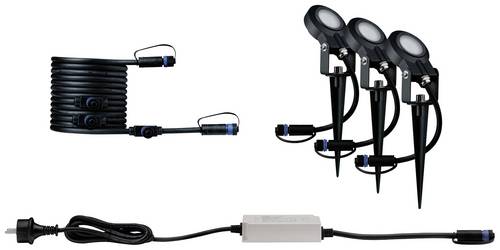 Paulmann P+S Spot Set Sting 2200K 94729 Beleuchtungssystem Plug & Shine LED-Gartenstrahler-Starter-Set LED 18.9W Gold Anthrazit