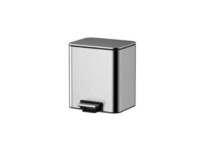 YUHANXINHESHE Haushalt Edelstahl Mülleimer Wohnzimmer Schlafzimmer Büro Altpapierkorb Mit Abdeckung(Silver,Large)