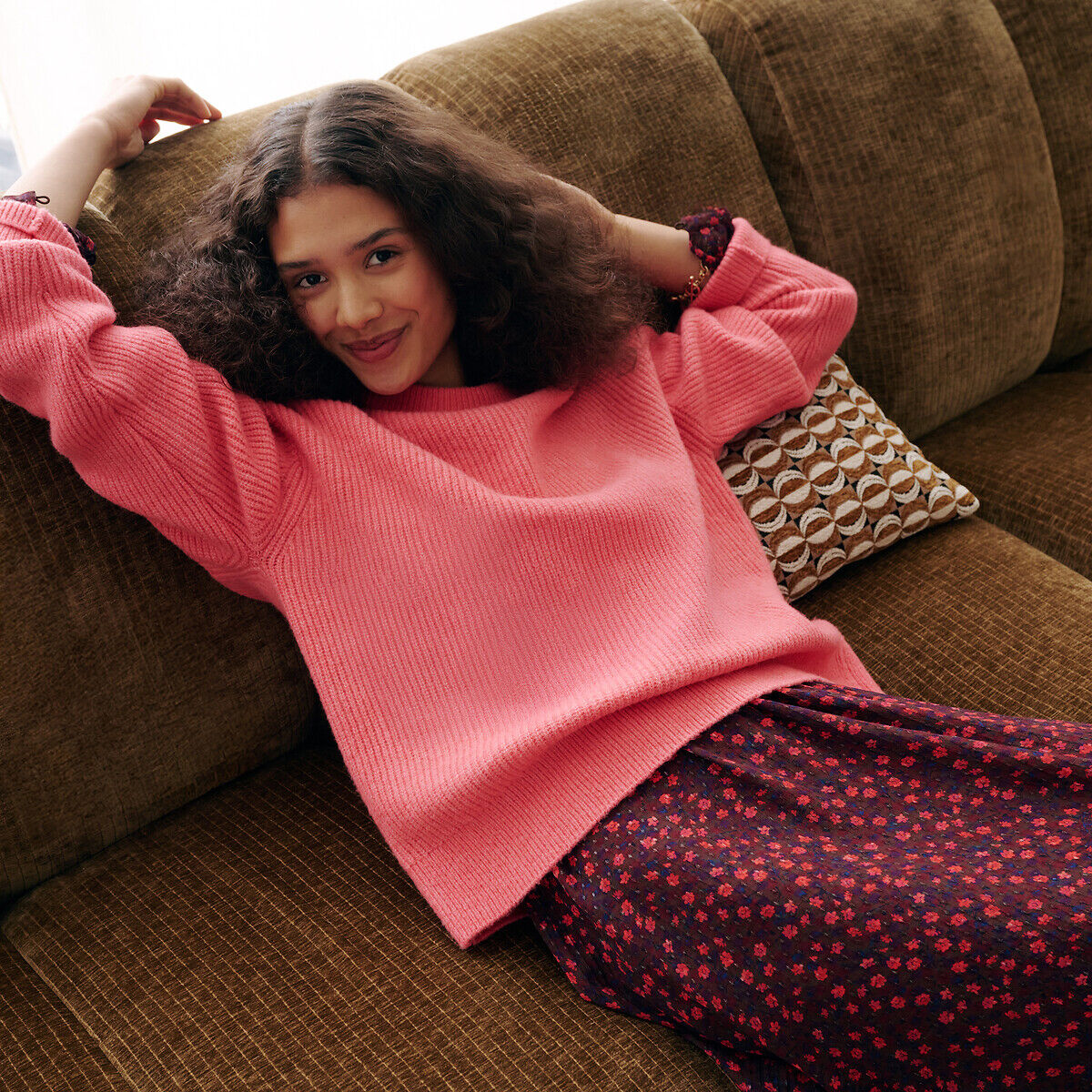 LA REDOUTE COLLECTIONS Pull oversize col rond en maille mousseuse