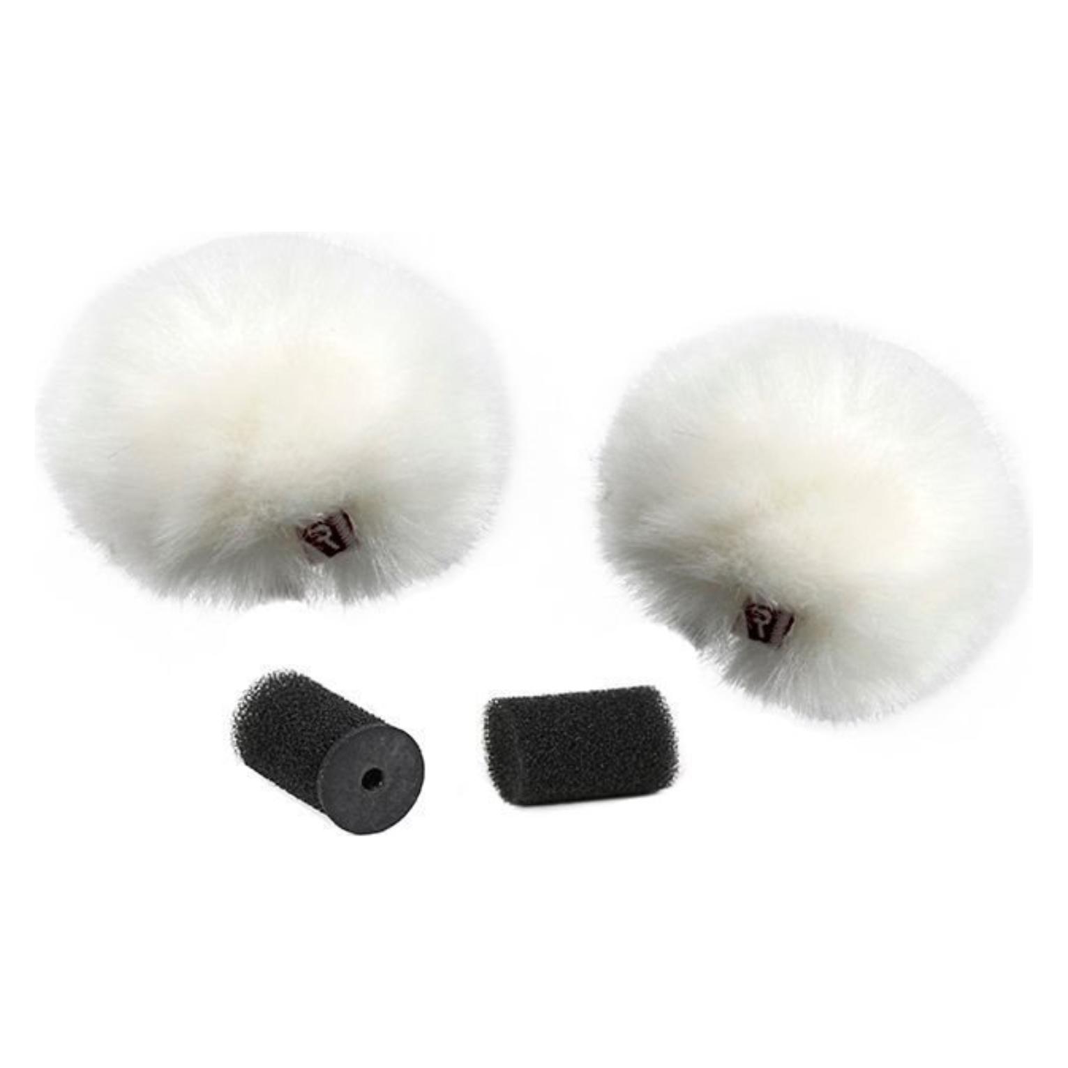 Rycote White Ristretto Lavalier Windjammer pair (Fell) (065554)