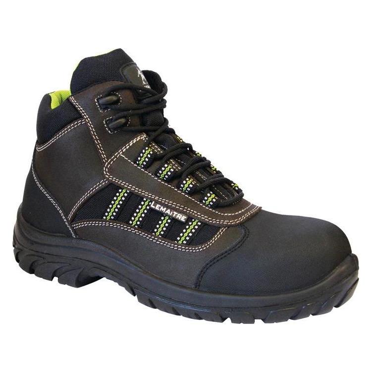 Lemaitre Sicherheitsstiefel Danube Grösse 37 schwarz/braun S3 SRC EN ISO 20345 Leder/Textileinsätze (S3, 37) (1345-37)