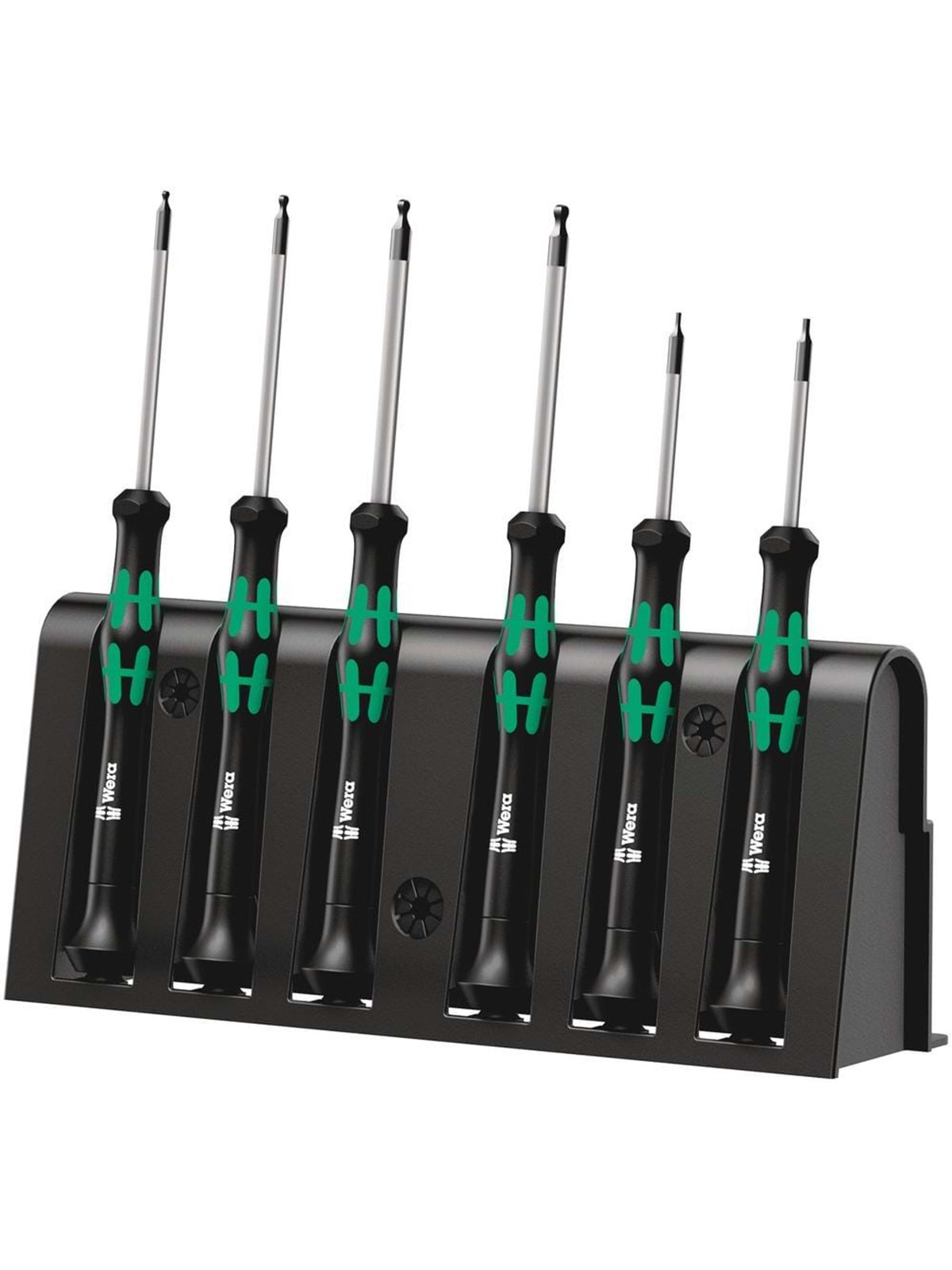 Wera 2052/6 Elektroniker-Schraubendrehersatz + Rack, 6-teilig