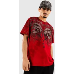 Affliction Collapse T-Shirt cherry / dk.cherry crystal Gr. S