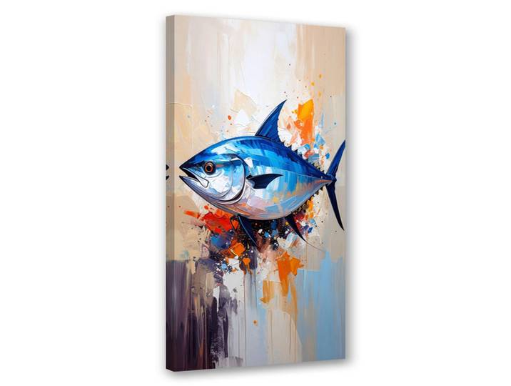 Feeby Leinwandbild Fisch Meer Ozean Natur 60x120cm, Blau, Tiere, Rechteckig, 60x120 cm, Bilder & Rahmen, Bilder, Leinwandbilder
