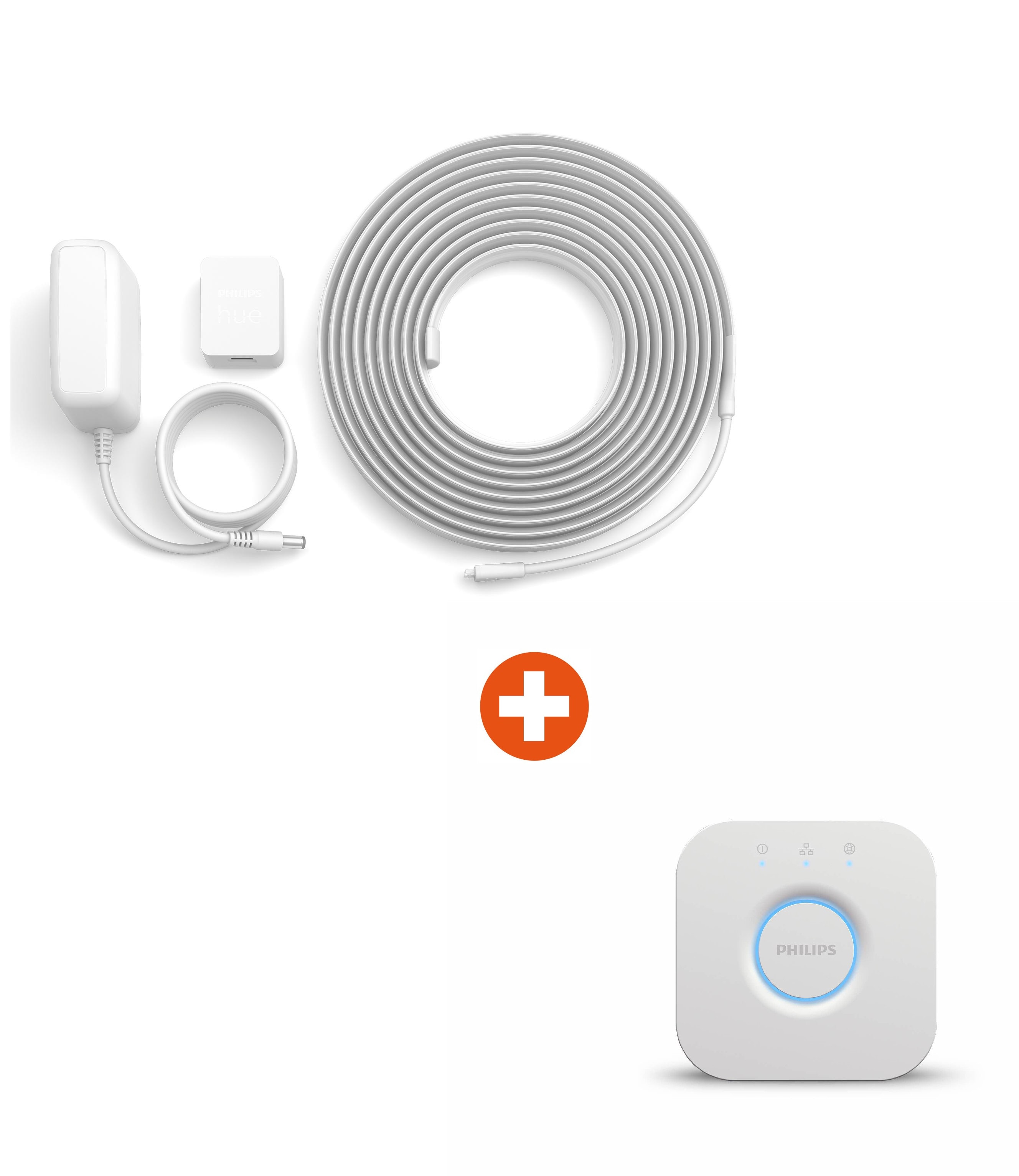 Philips Hue Lightstrip Solo 5m + Hue Bridge weiß KU04-121+KY01-1R6