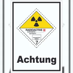 HB-Druck Aufkleber radioaktive Stoffe Achtung Radioactive II-GELB A3 (297x420mm)