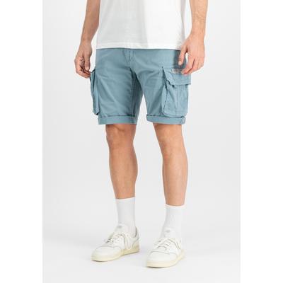 Shorts ALPHA INDUSTRIES "Crew Slim Shorts", Herren, Gr. 30, Normalgrößen, bunt (graublau), Obermaterial: 98% Baumwolle, 2% Elastan. Futter: 100% Baumwolle, Hosen Shorts