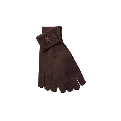 Strickhandschuhe CALVIN KLEIN JEANS "CK FINE RIB GLOVES", Damen, braun (delicioso), Rippstrick, Viskosemischung, unifarben, Handschuhe, Regular fit mit Markenlogo
