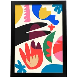 POSTER Swish Kunstmuster Blatt A3 Schwarzer Rahmen