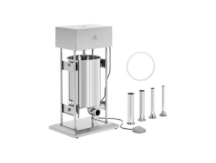 Royal Catering Wurstfüllaufsatz 20 L Wurstfüller elektrisch 300 W Fußpedal Wurstfüllmaschine