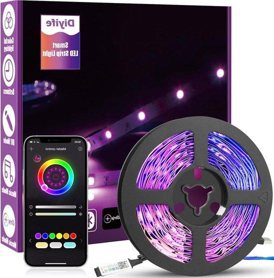Diyife LED Strip RGB Decoratieve Verlichting met App en Muziek Sync, 6 Meter